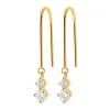 Boucles d'oreilles pendantes Brillaxis plaqué or OZ