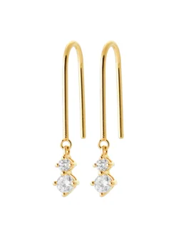 Boucles d'oreilles pendantes Brillaxis plaqué or OZ