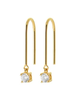Boucles d'oreilles pendantes Brillaxis plaqué or OZ