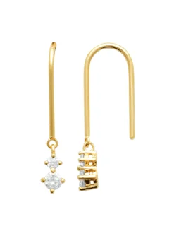 Boucles d'oreilles pendantes Brillaxis plaqué or OZ