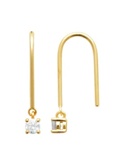 Boucles d'oreilles pendantes Brillaxis plaqué or OZ