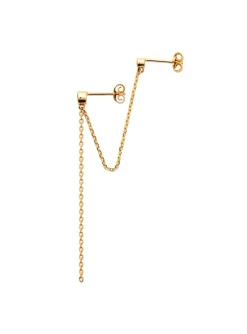 Boucles d'oreilles pendantes Brillaxis_x005f_x000D_plaqué or et oxyde de zirconium