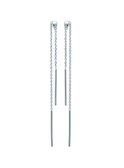 Boucles d'oreilles pendantes Brillaxis argent rhodié