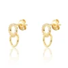 Boucles d'oreilles puces Agatha Rondou dorées oxydes