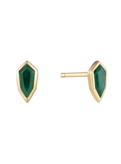 Boucles d'oreilles puces Ania Haie Second Nature dor_x005f_x000D_ées Malachite