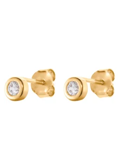 Boucles d'oreilles puces Agatha Brillant dorées