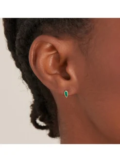 Boucles d'oreilles puces Ania Haie Second Nature dor_x005f_x000D_ées Malachite