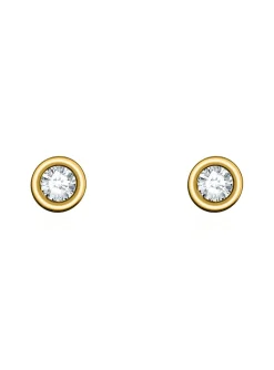 Boucles d'oreilles puces Agatha Brillant dorées