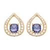 Boucles d'oreilles puces Brillaxis goutte dorée_x005f_x000D_oxyde bleu