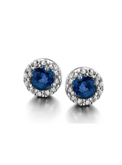 Boucles d'oreilles puces Brillaxis Saphir or blanc