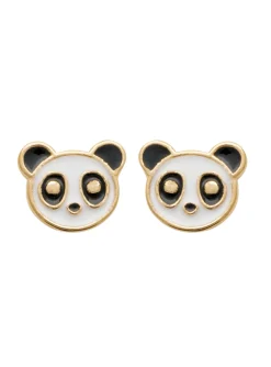 Boucles d'oreilles puces Brillaxis panda