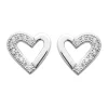 Boucles d'oreilles puces Brillaxis coeur argent