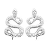 Boucles d'oreilles puces Brillaxis serpent argent