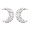 Boucles d'oreilles puces Brillaxis lune argent