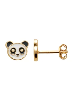 Boucles d'oreilles puces Brillaxis panda