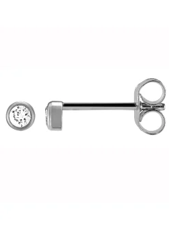 Boucles d'oreilles puces or blanc 9 carats oxydes