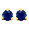 Boucles d'oreilles puces saphir or jaune 18 carats3 mm