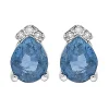 Boucles d'oreilles saphir poire diamants or blanc