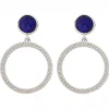 Boucles d'oreilles Saunier cercle lapis lazuli