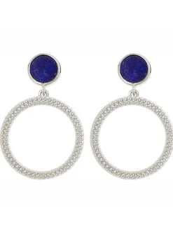 Boucles d'oreilles Saunier cercle lapis lazuli