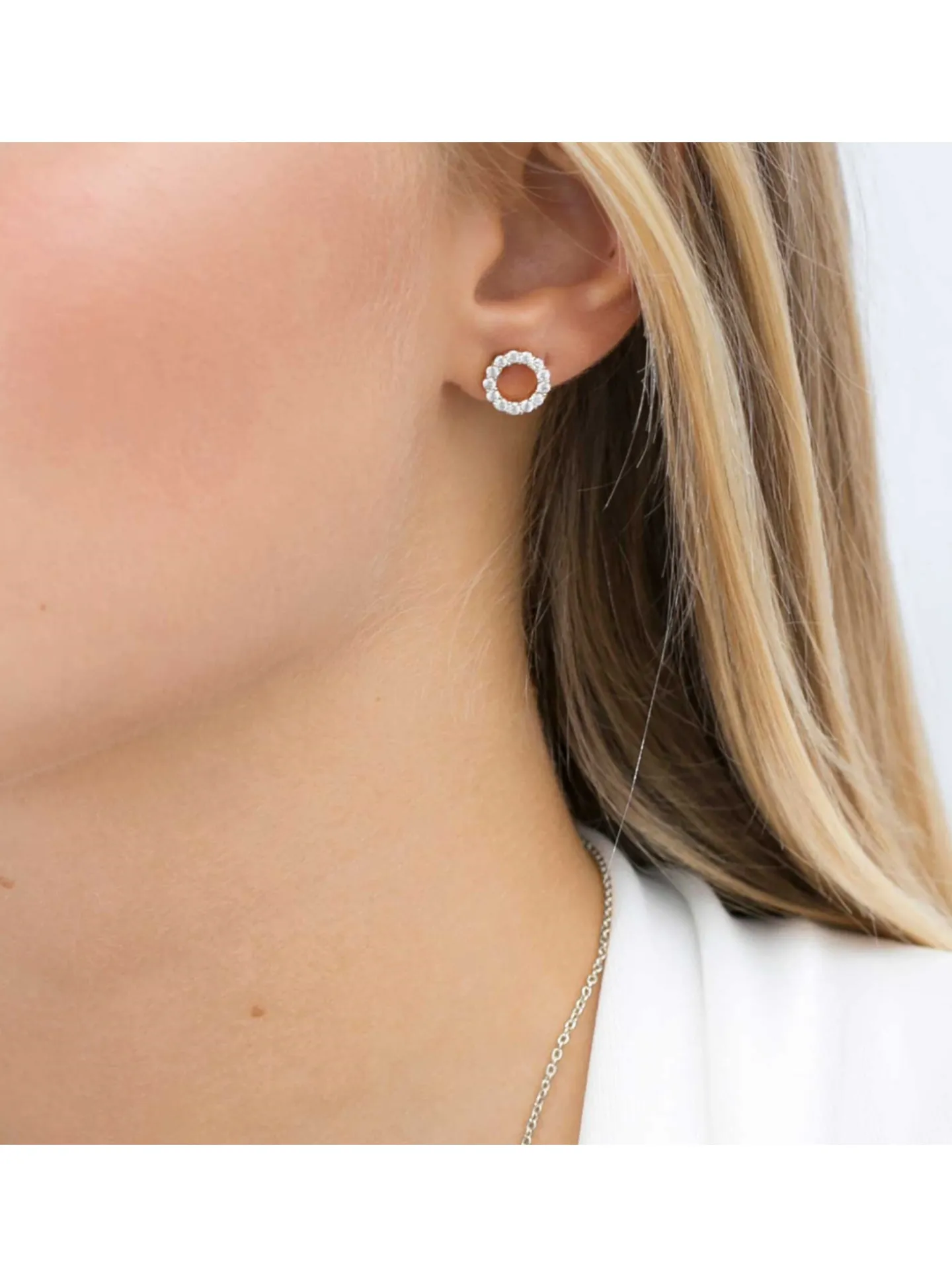Boucles d'oreilles Sif Jakobs Biella Uno_x005f_x000D_piccolo oxydes blancs