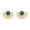 Boucles d'oreilles Soleil Brillaxis_x005f_x000D_Plaqué Or avec Oxydes de zirconium