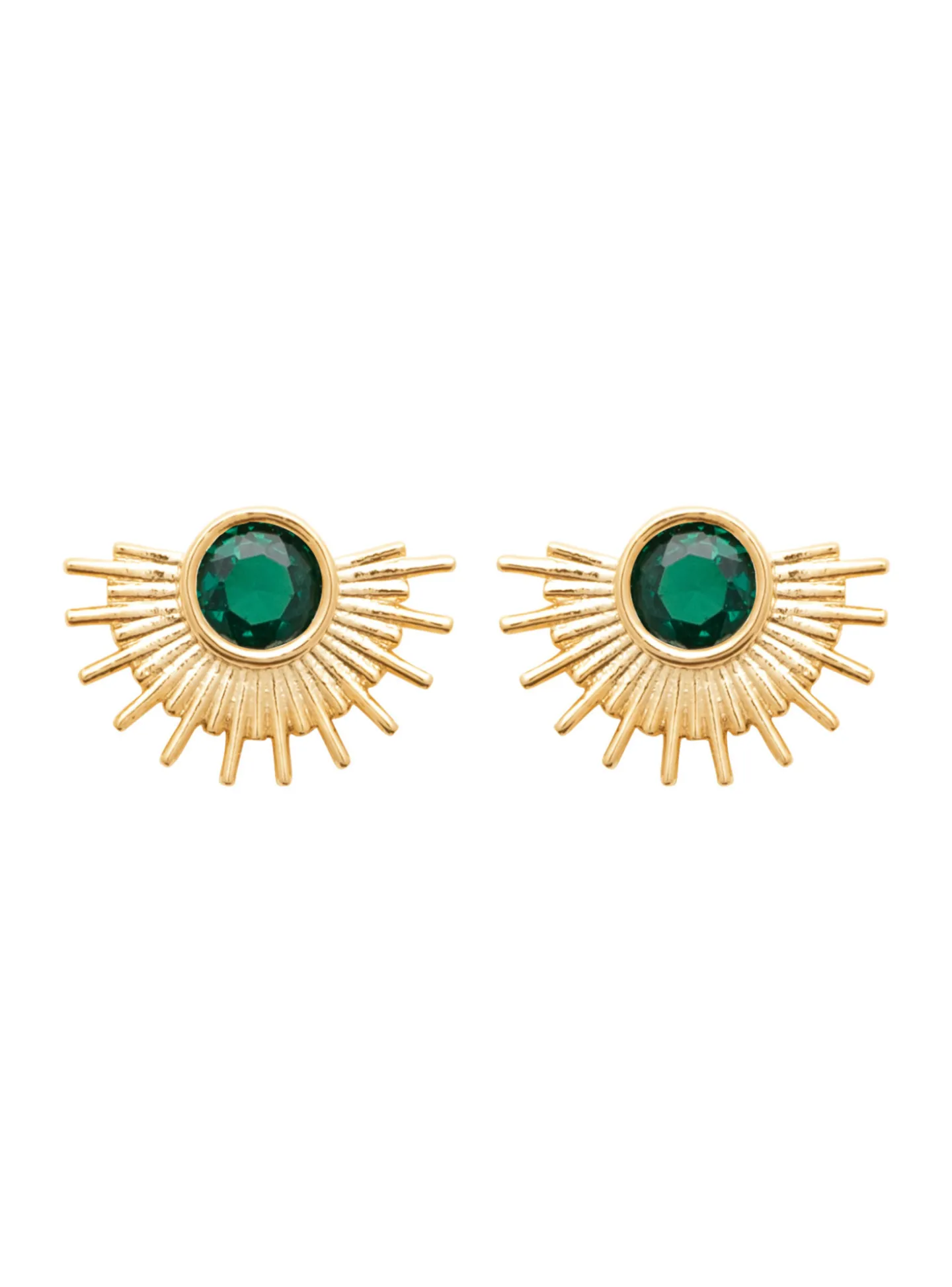 Boucles d'oreilles Soleil Brillaxis_x005f_x000D_Plaqué Or avec Oxydes de zirconium