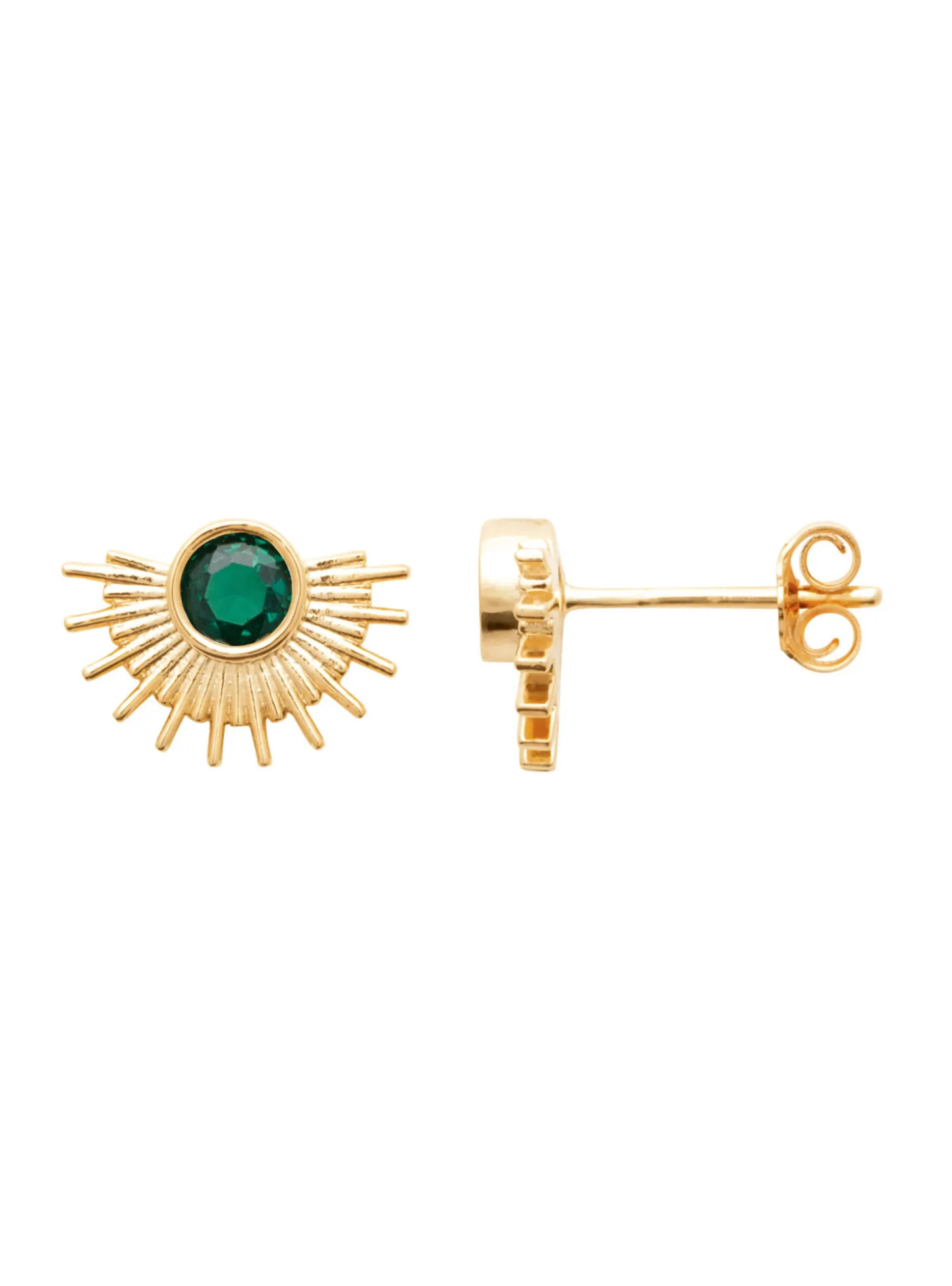 Boucles d'oreilles Soleil Brillaxis_x005f_x000D_Plaqué Or avec Oxydes de zirconium