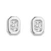 Boucles d'oreilles solitaire diamant or blanc