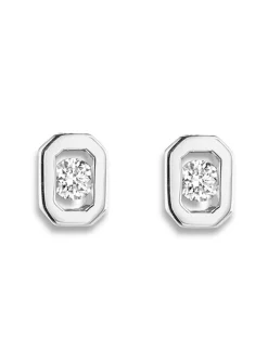 Boucles d'oreilles solitaire diamant or blanc