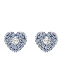 Boucles d'oreilles Swarovski Hyperbola coeur bleu