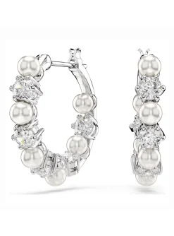 Boucles d'oreilles Swarovski Matrix cristal et perle