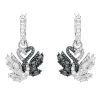 Boucles d'oreilles Swarovski Swan noir et blanc