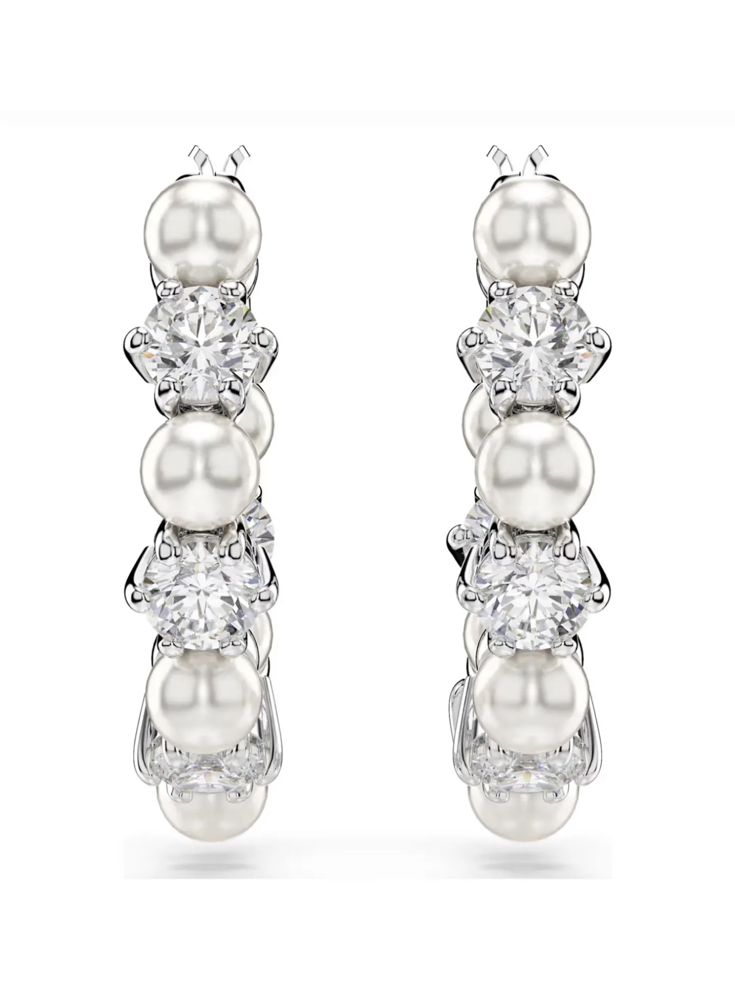 Boucles d'oreilles Swarovski Matrix cristal et perle
