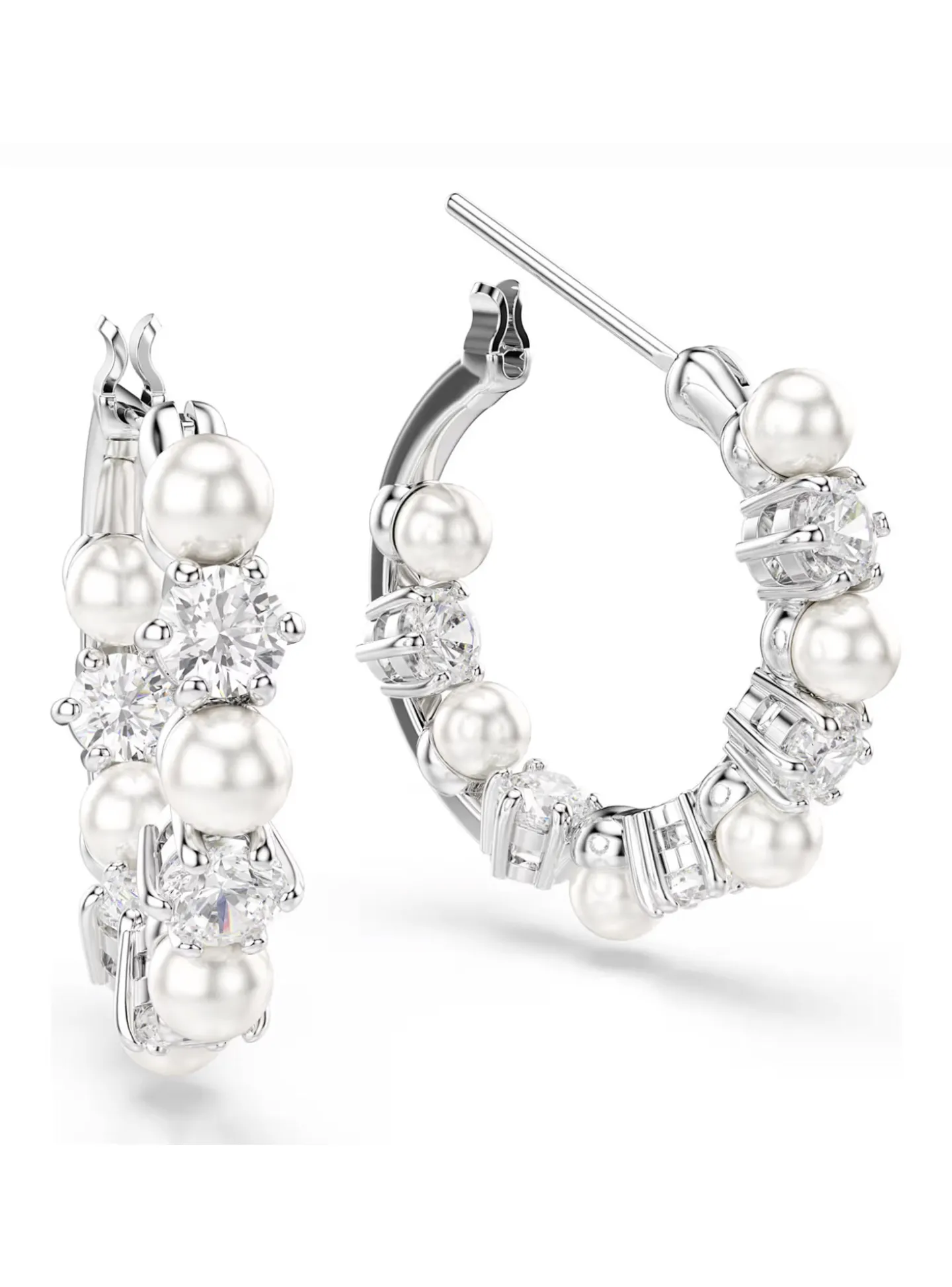 Boucles d'oreilles Swarovski Matrix cristal et perle
