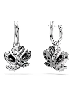 Boucles d'oreilles Swarovski Swan noir et blanc