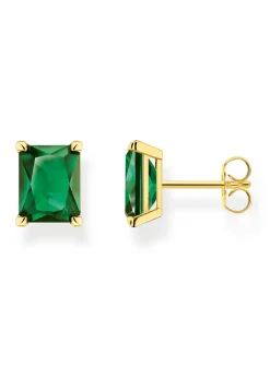 Boucles d'oreilles Thomas Sabo argent doré oxyde_x005f_x000D_vert rectangulaire