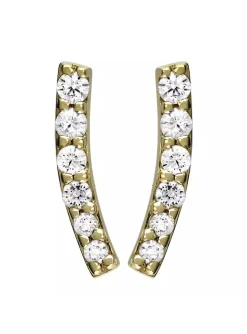 Boucles d'oreilles virgule diamants