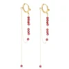 Boucles d'oreilles Zag Bijoux acier doré grenat