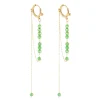 Boucles d'oreilles Zag Bijoux acier doré pierres_x005f_x000D_vertes