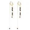 Boucles d'oreilles Zag Bijoux acier doré_x005f_x000D_perles noires