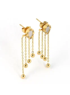 Boucles d'oreilles Zag Bijoux Tux nacre oxydes