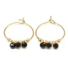Boucles d'oreilles Zag Bijoux Fanny acier doré onyx