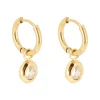 Boucles d'oreilles Zag Bijoux acier doré OZ