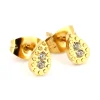 Boucles d'oreilles Zag Bijoux Tear acier doré