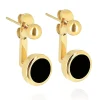 Boucles d'oreilles Zag Bijoux Mainland acier doré_x005f_x000D_onyx