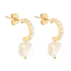 Boucles d'oreilles Zag Bijoux Pablo acier doré_x005f_x000D_nacre grise