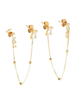 Boucles d'oreilles Zag Bijoux Cadezia acier doré