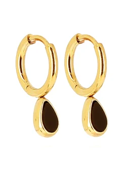 Boucles d'oreilles Zag Bijoux nacre noire