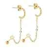 Boucles d'oreilles Zag Bijoux Chi acier doré oxydes_x005f_x000D_double piercing